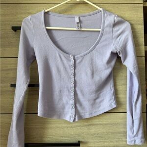 SKIMS Light Purple Button-Up Blouse